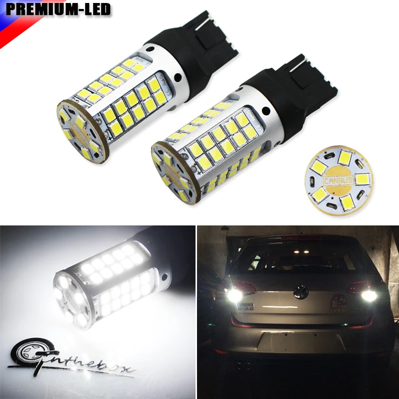 2 шт. CANBUS ОШИБОК 55 smd 3030 7440 W21W LED резервного копирования Обратный Лампочки для 2010 2014
