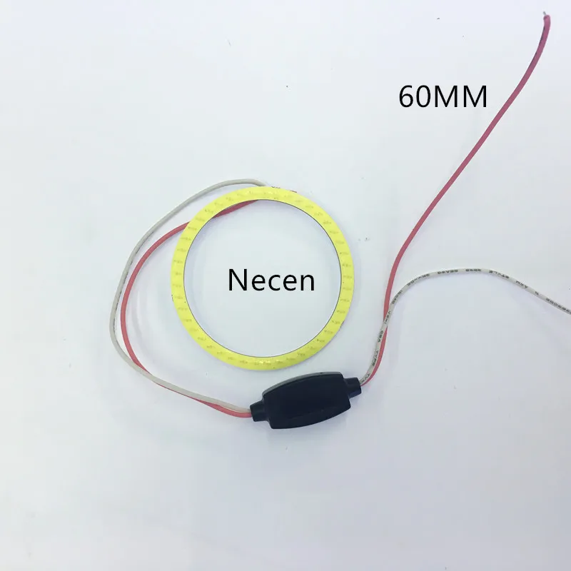 

2pc 60mm/70MM/80MM/90MM/100MM/110MM/120MM COB Angel Eye LED Chip Light Headlight O Ring smd White Lamp