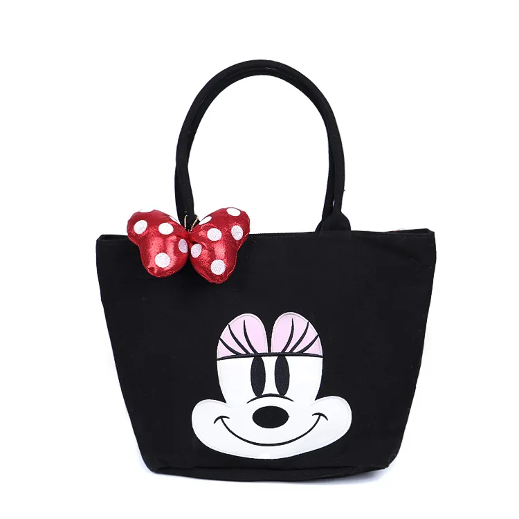 

2019 new diaper bag Disney Mickey mouse Cartoon Women's bag Canvas Shoulder lady handbag lovely Leisure bag girl gift