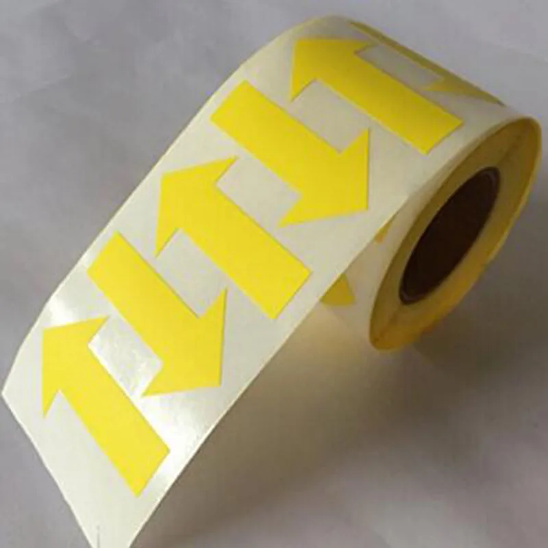 Fluorescentes do Inventário da Codificação da Cor da Forma da Seta do Amarelo Etiquetas da Seta Etiquetas Amarelo Rolo 40*100mm Etiqueta Autoadesiva do 1000 - 4 etiquetas da seta 1000 rolo 40*100mm etiqueta autoadesiva