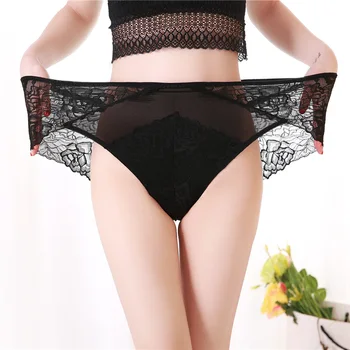 

6XL High quality women sexy lace panties luxury transparent large size underwear elegant soft woman briefs plus size Lingerie 45