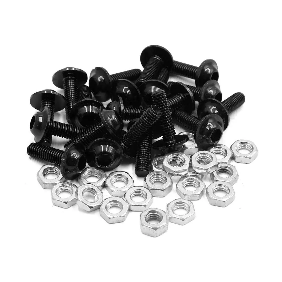 Uxcell 20pcs M6 Black Aluminum Alloy Hex Socket Head Motorcycle Bolts