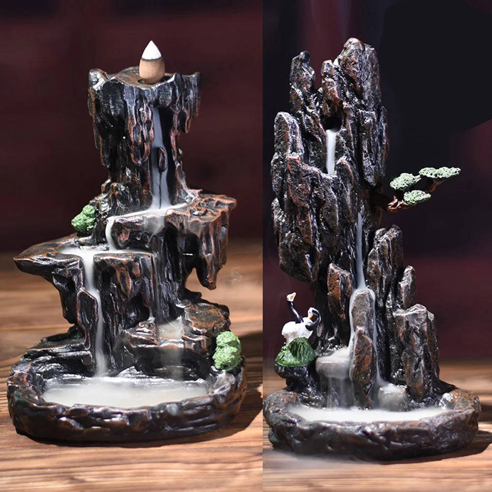 Online Harz Berg Form Rauch Wasserfall Rückfluss Weihrauch Brenner Räuchergefäß Halter Decor Aromaofen Aromatischen Hause Büro Handwerk