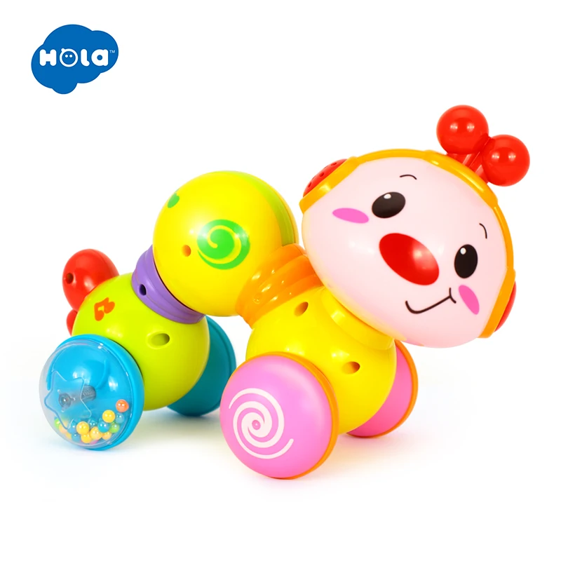 Дешево HOLA 997 ползучий червь прекрасный музыкальный Brinquedos Bebe червь пресс функция с музыкой и светильник обучающие игрушки для детей