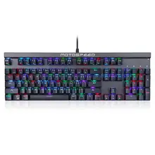 Motospeed CK103 104 ключ NKRO USB Проводная RGB Механическая с подсветкой игровая клавиатура Outemu синий красный переключатель