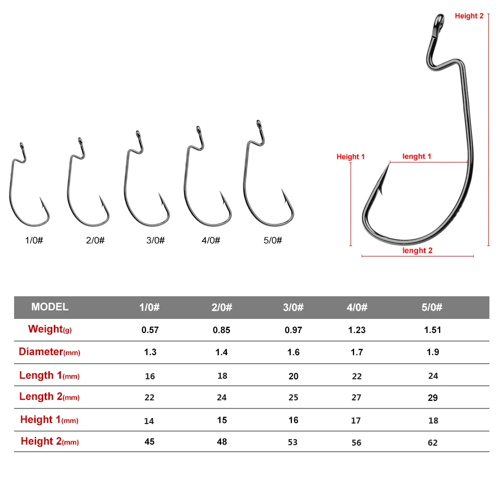 20 шт./лот рыболовный крючок 1/0-5/0# крючок под червя из высокоуглеродистой стали черного цвета рукоятка джига крючок для мягкой приманки карпа Anzol рыболовный крючок