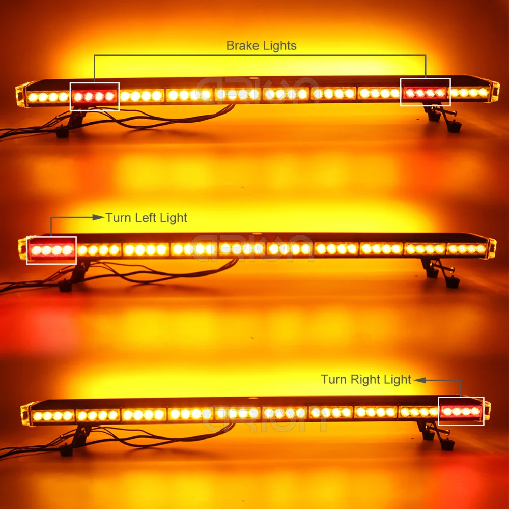 2" до 54" светодиодный стробоскопический светильник-бар пожарный полицейский мигающий авариПредупреждение светильник для автомобиля, грузовика, задний светильник с тормозом, Поворотный Светильник s Янтарный