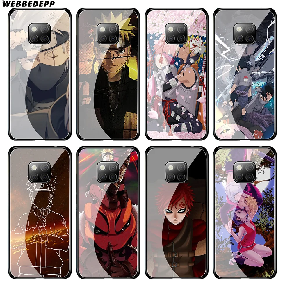 WEBBEDEPP Naruto Anime Tempered Glass Case for Huawei Mate 20 P20 P10 P Smart 2019 2018 &amp Honor 10 9 8X 7A Lite Pro |