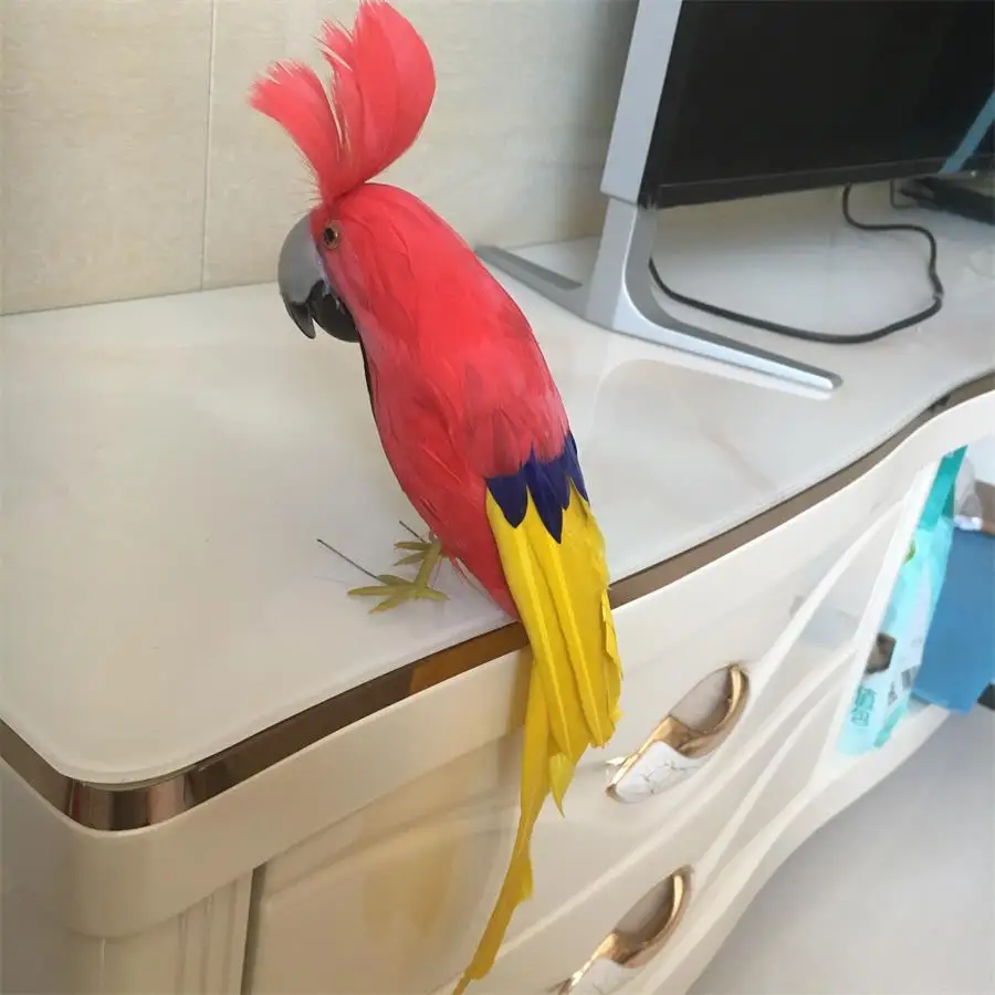 

Beautiful color feather simulation parrot household decoration items party wedding birthday party decorations kids party suppli