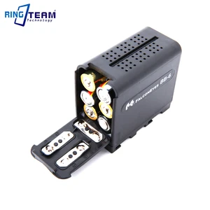Image 4 - Dummy Empty Battery NP F970 NPF970 Adapter Box Case for 6pcs AA Fits LED Video Lamp Light Panels or Monitor YN300 III DV 160V...