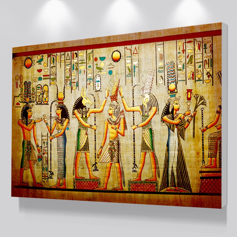 Retro Egypt Style Figure Painting Canvas Posters and Prints Wall Art
