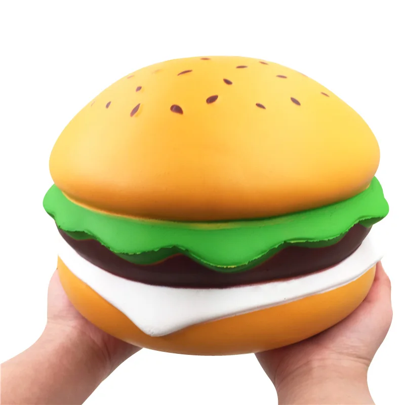 Кавайный мягкий большой размеры гигантский Squishi пиццы мороженое печенье вафельный торт животного еда снятие стресса мяч игрушка в подарок - Цвет: sesame burger
