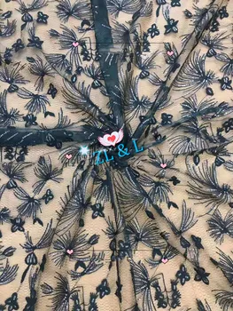 

Butterfly sequin embroidery African lace fabric French mesh Nigeria lace fabric suitable for dress DIY clothing decoration