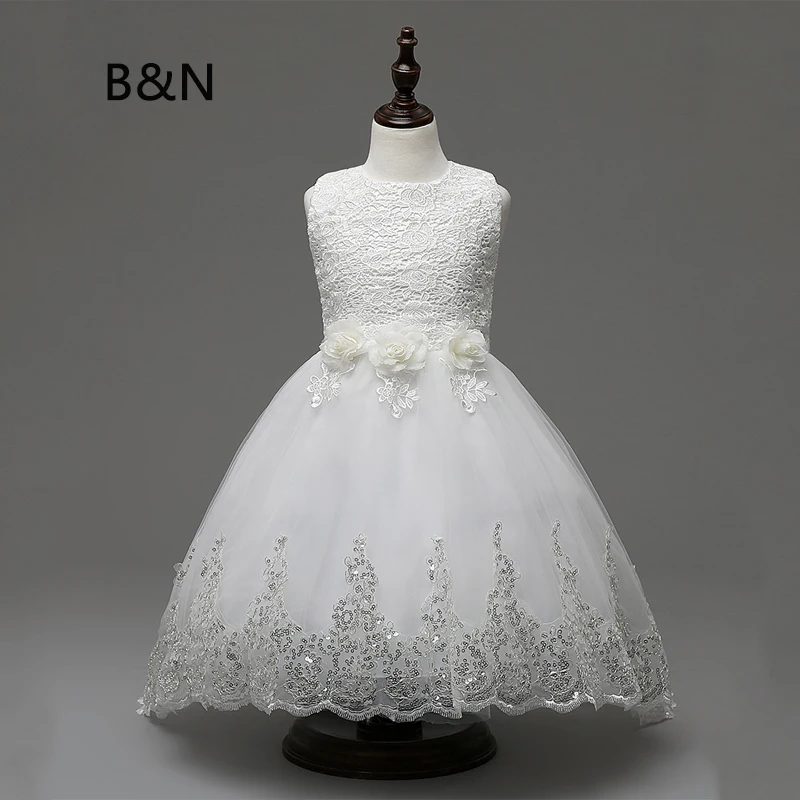 

B&N Elegant Princess Dress Sequins Girl Dresses For Party And Wedding Flower Toddler Girl Dress Summer Girls Clothing