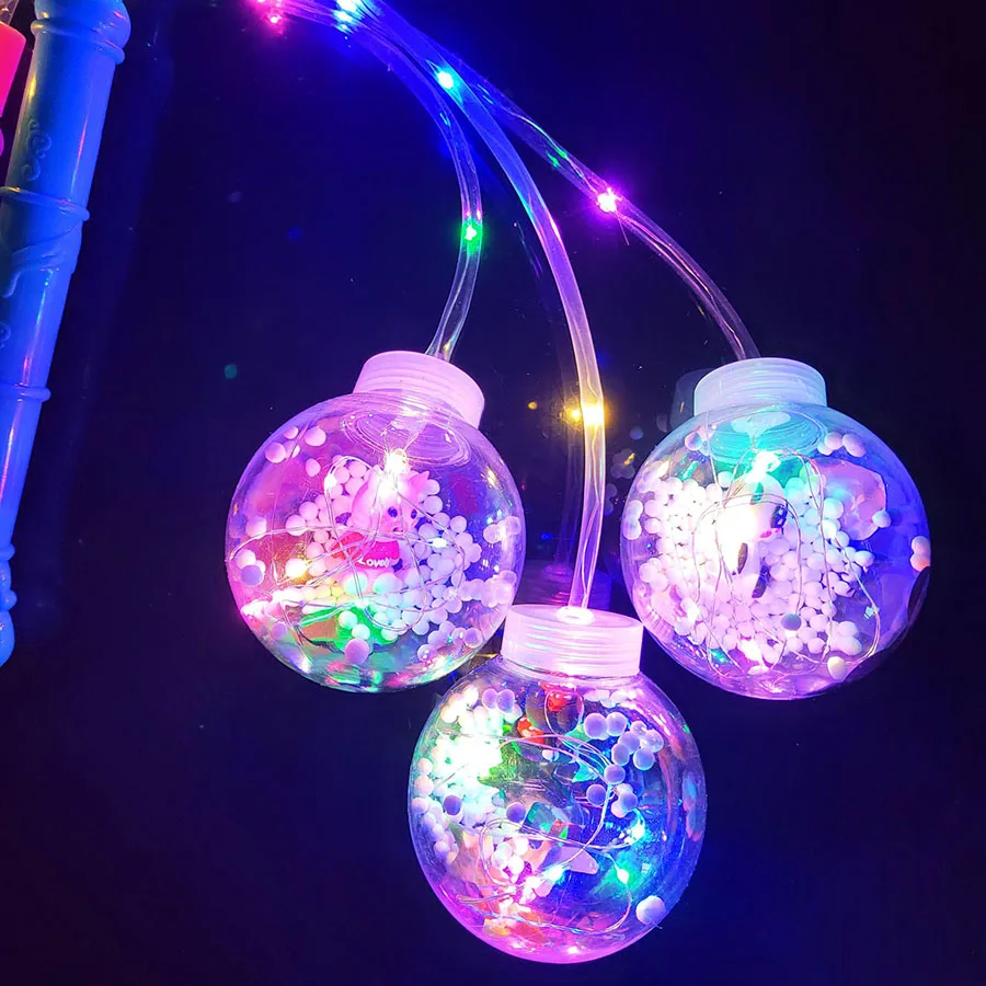 New Novelty Three-speed Handle Colorful Flashing LED Light Luminous Toys for Children Portable Wave Ball Soft Lantern Toy Kids