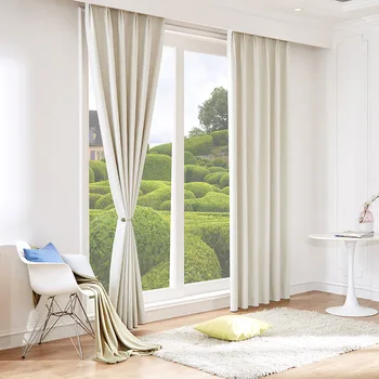 

100% Blackout Curtains White Curtains For Living Room Modern Window Curtain Bedroom Home Decor Cortinas Para La Sala Decoration