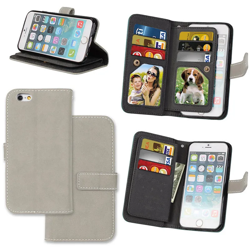 For Apple iPhone 6 Case Luxury leather Flip cover sFor iPhone 6S Multifunction Nine cards Wallet Protective phone bag for iphone6 case cover38