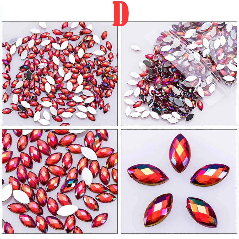 

500Pcs Glitter Horse Eye Rhinestones Rhinestones Nail Art Tips DIY Glitter Designs Manicure Transparent 3D Hot Sale 3j17