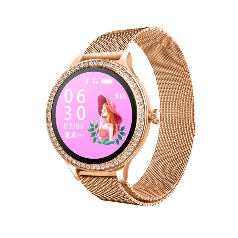 Алмазный смарт-браслет для женщин фитнес-трек наручные Смарт-часы водонепроницаемый IP68 ремешок