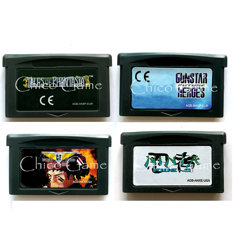 

32 Bit High Quality for Gunstar Future Heroes Tales of Phantasia CT Special Forces Five O Video Game Cartridge Game Card