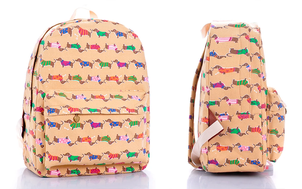 Dachshund Tote Cartoon Sausage Dog Pet Handbag Girl Casual Canvas Shoulder Bag for Women  Shopping Bag (13)