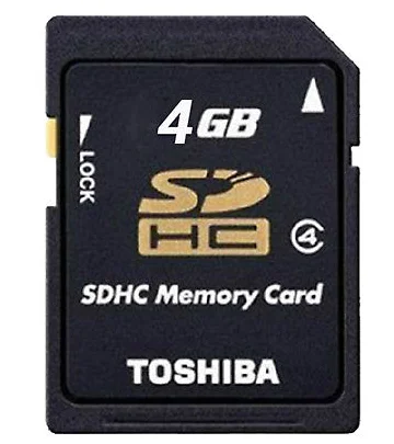 Toshiba 4GB SD Card SDHC Class 4 Flash Memory Card C4 P-SDHC4G4 Genuine High Speed Memory SD For Digital Cameras sd memory card navigation fx v12 nav systems europe west genuine vw map karte