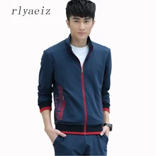 Rlyaeiz горячие новые спортивные костюмы мужские спортивные костюмы осенние повседневные толстовки на молнии с принтом+ штаны Спортивная одежда для мужчин комплект из двух предметов 3XL