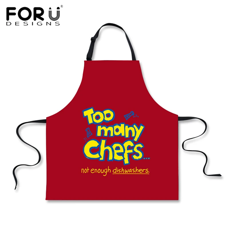 FORUDESIGNS/красные/синие Кухонные фартуки для мужчин и женщин новый дизайн