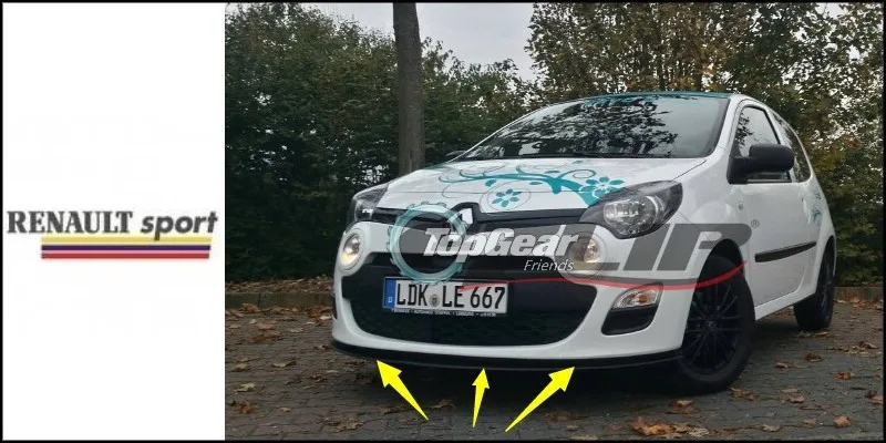 Lábios para Renault Saia para Topgear Pára-choques Lábio Defletor Scenic Frente Spoiler Amigos Carro Tuning Vista - Corpo Kit Tira 9 Cheap Saia abertura frontal