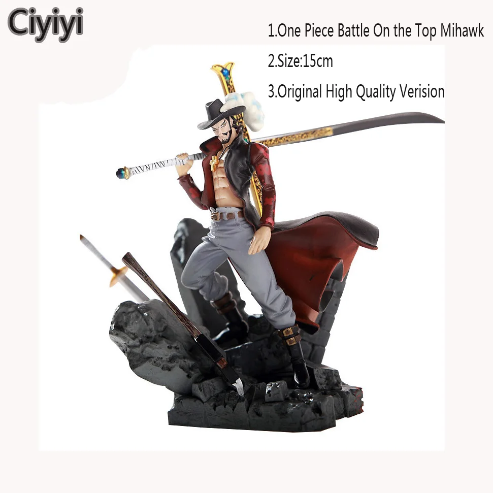 15 см аниме One Piece Battle On The Top Mihawk ПВХ экшн-фигурка игрушка Мультипликация Cool Pose