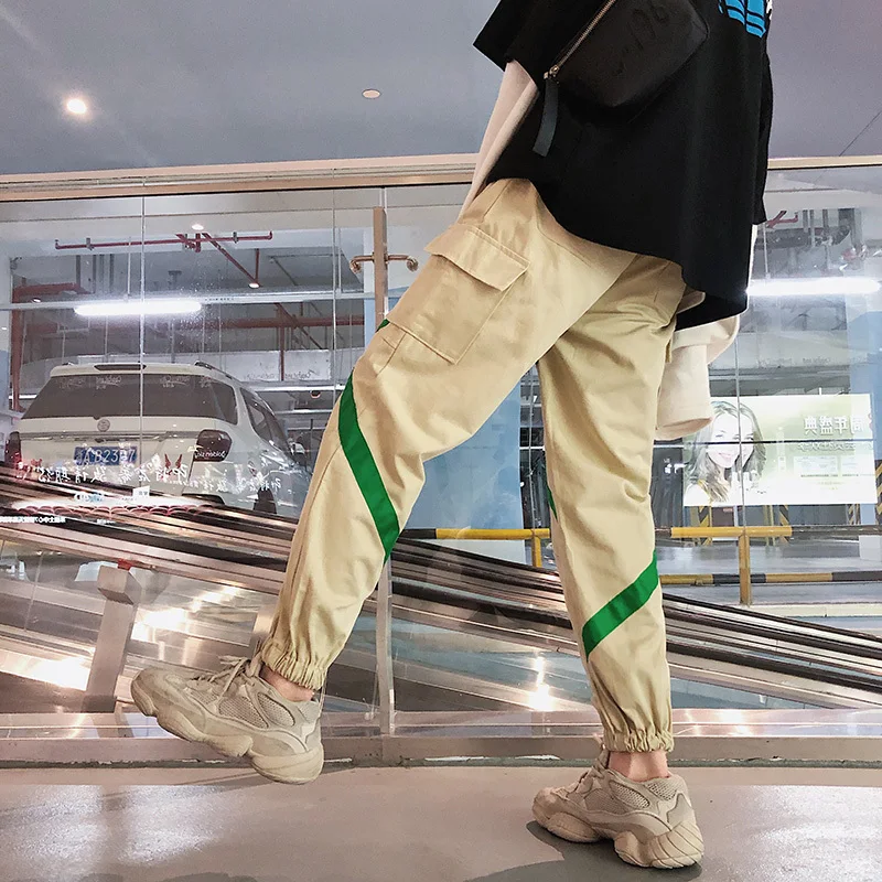 Fashion Casual Men's Overalls Spring And Autumn New M-2XL Cotton Loose Trousers Black Khaki Personality Youth Popular