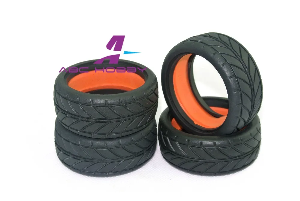 1/10 RC Racing 4pcs Run Flat RC Car Black Racing Rubber Tyre Wheel Tire