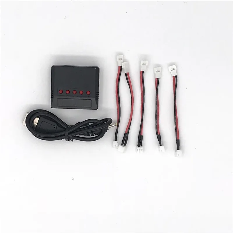 X5 5 в 1 3,7 v Lipo зарядное устройство USB для JJRC H36 Hubsan H107D H107L X4 Wltoys Syma X5C/UDI RC Quadcopter W/RC Светодиодный - Цвет: with 5pcs 2.0 cable