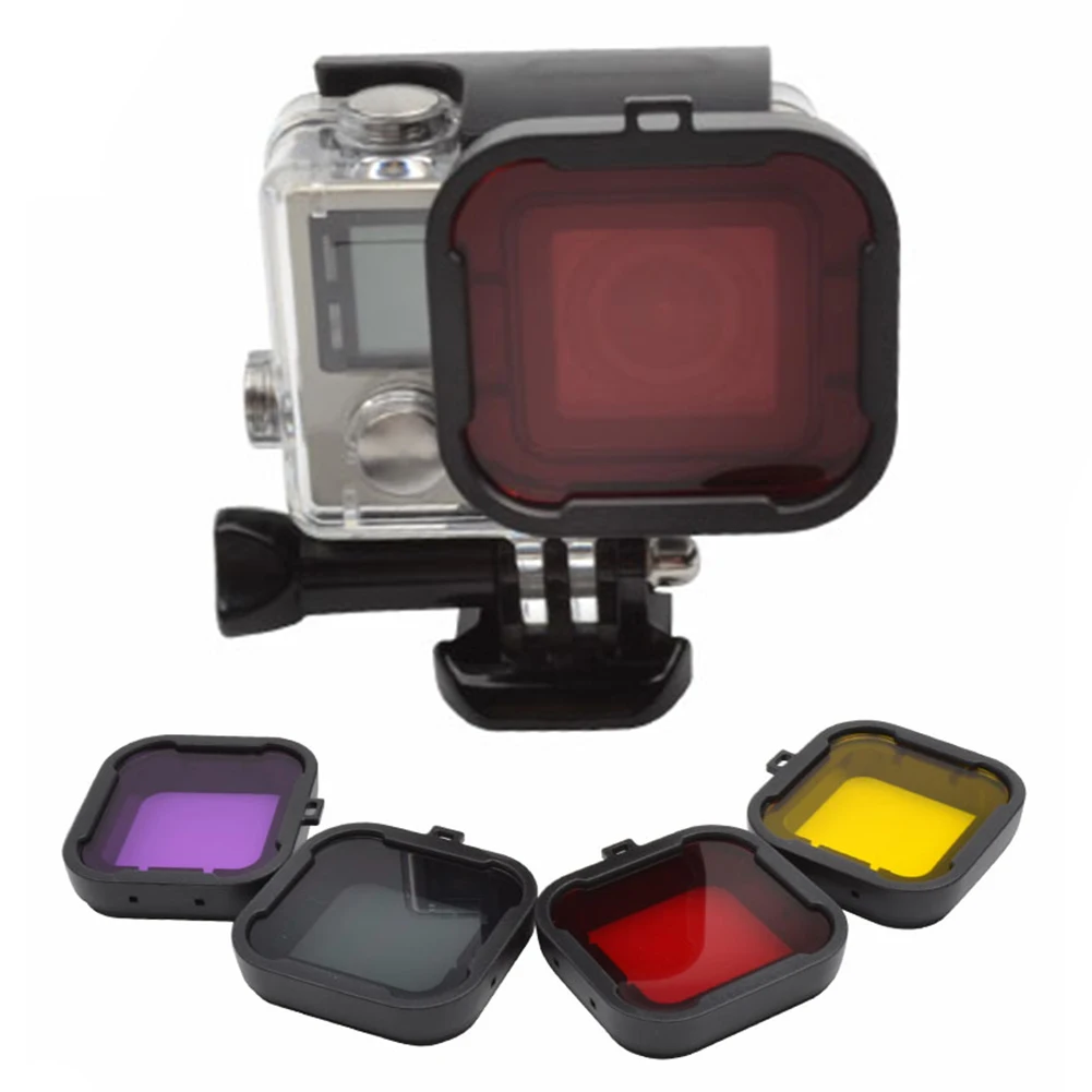 

2019 new Gopro Accessories Diving Filter Underwater Dive Filtors for Go Pro Hero 3+ 4 Waterproof case Action Camera Accessory