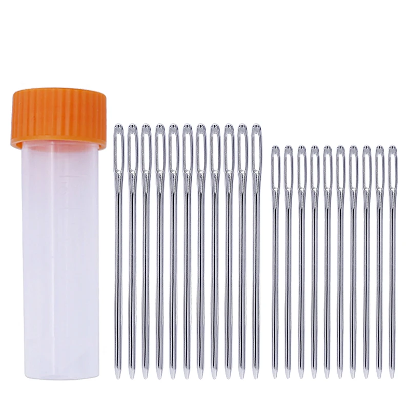 

20/100PCS Large-Eye Blunt Point Tapestry Needles Hand Sewing Round Embroidery Silvery Needle DIY Apparel Sewing