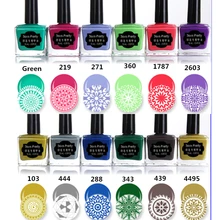 BORN PRETTY 1Bottle 15ml Sweet Candy Color Nail Stamping Polish 12 Colors Manicure Nail Art Plate Printing Polish