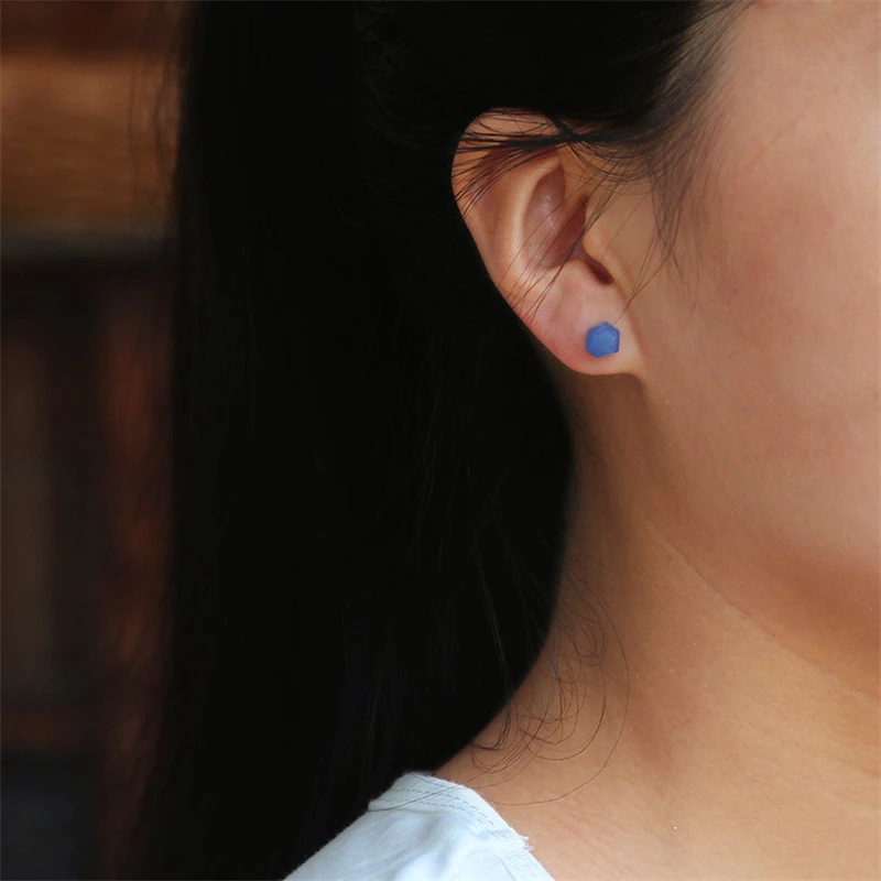 Женские серьги гвоздики из серебра 925 пробы с натуральным камнем|stud earrings|earrings
