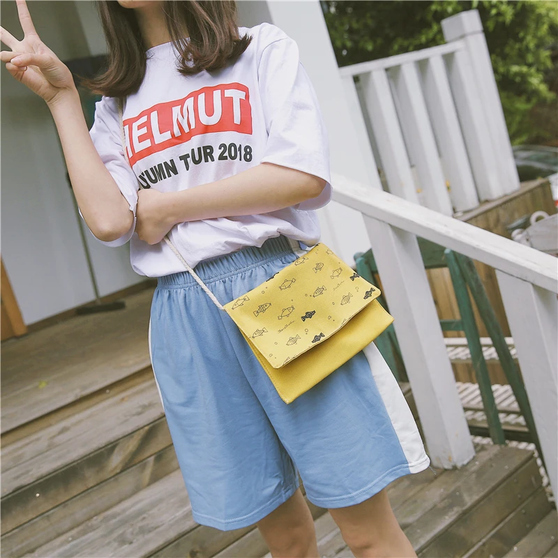 Menghuo 2 Pcsset Women Backpacks Cute Fish School Bag for Teenage Girls Printing Canvas Backpack Ladies Shoulder Bags Mochilas (30)