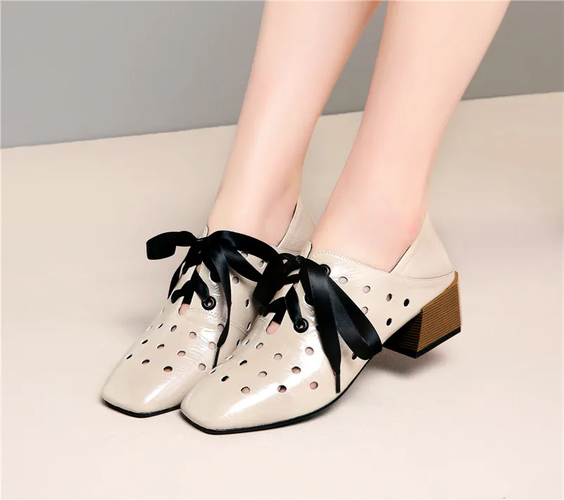 FEDONAS/Новинка года; фирменный дизайн; женские туфли-лодочки из натуральной кожи на высоком каблуке; квадратный мыс; туфли-лодочки; сезон весна-лето; женская обувь с полым верхом