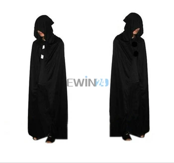 

5 X Cosplay Halloween Costume Long Hooded Reversible Cape Vampire Devil Cloak Black