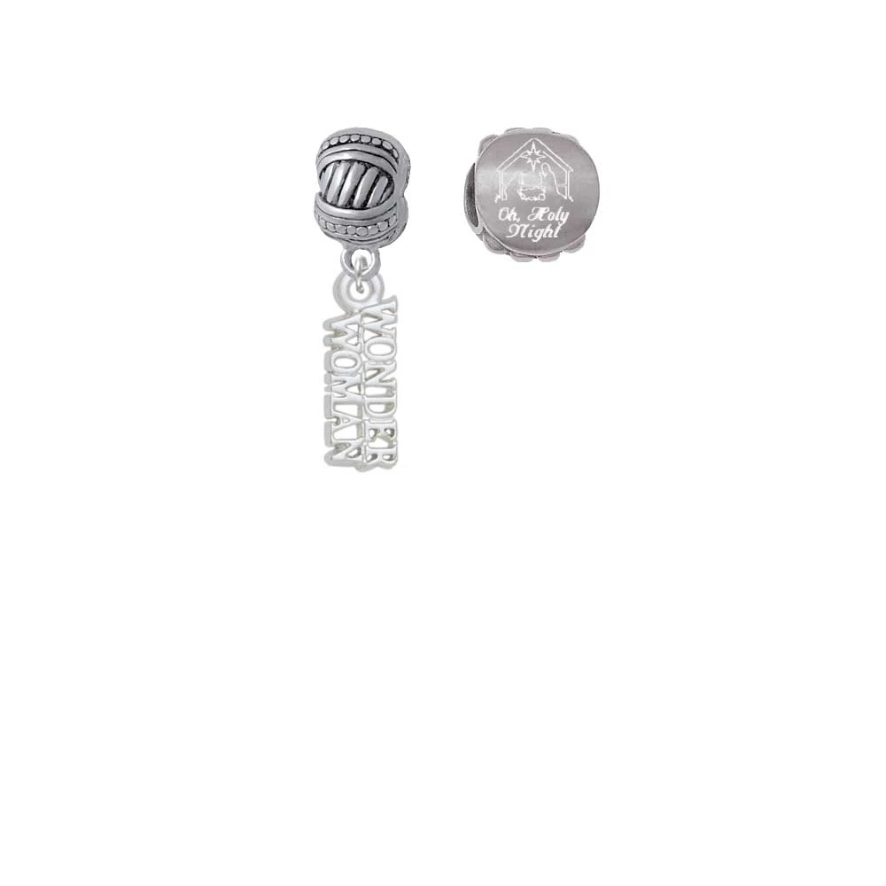 Wonder Woman Come Let us Adore Him Charm Beads (Set of 2)