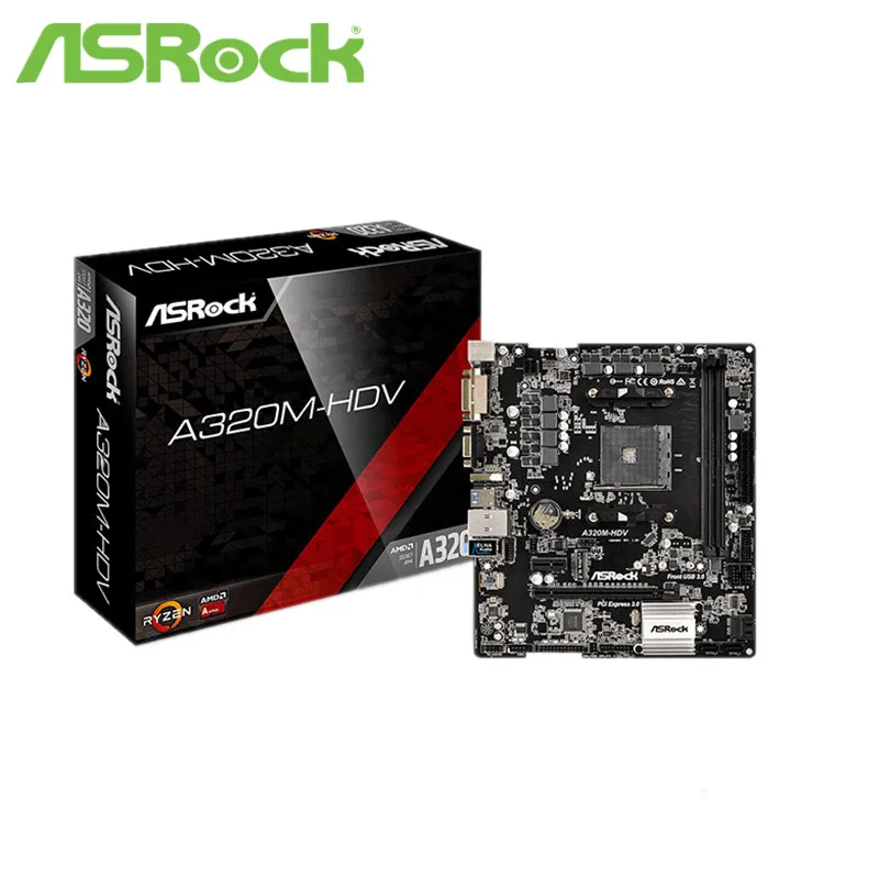 

Full new ASROCK AMD A320 Chipset AM4 Interface A320M-HDV Desktop PC Motherboard Micro-ATX