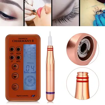 

Professional Tattoo Pen Electric Digital Permanent Rotary Tattoo Makeup Microblading Eyebrow Lips Tattoo Pen + Cartridge Needles