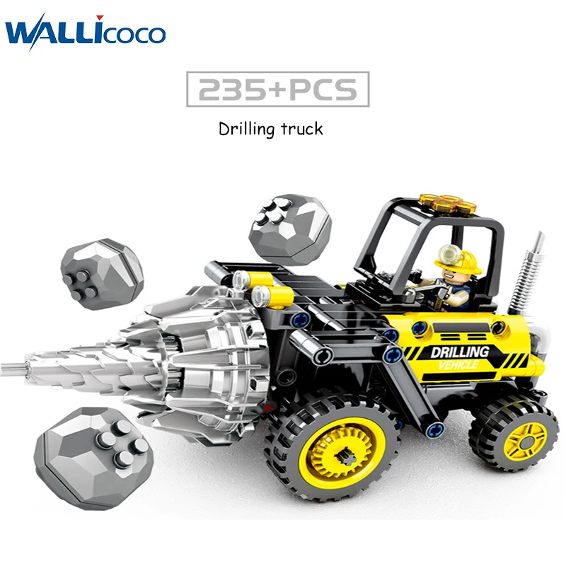 

Drilling Vehicle Roller Engineering Building Blocks Compatible Legoing Technic Bricks city Construction Toys For Children