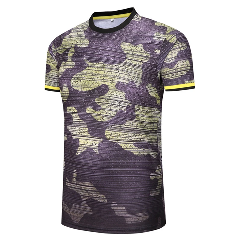 

2019 quick dry men's short soccer jerseys T-shirt custom football jersey shirt blank women soccer training clothing stripe print