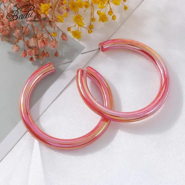 Фото badu красочные большие серьги кольца для женщин 2019 новая мода