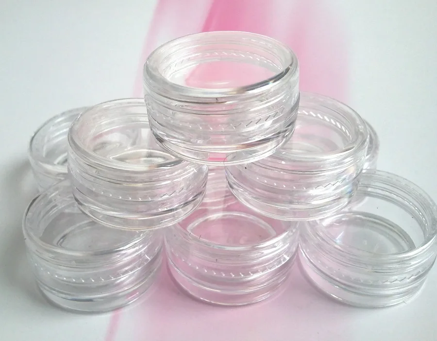 

200pcs -5g transparent small round bottle with lid jars pot container,clear plastic sample container for nail art storage