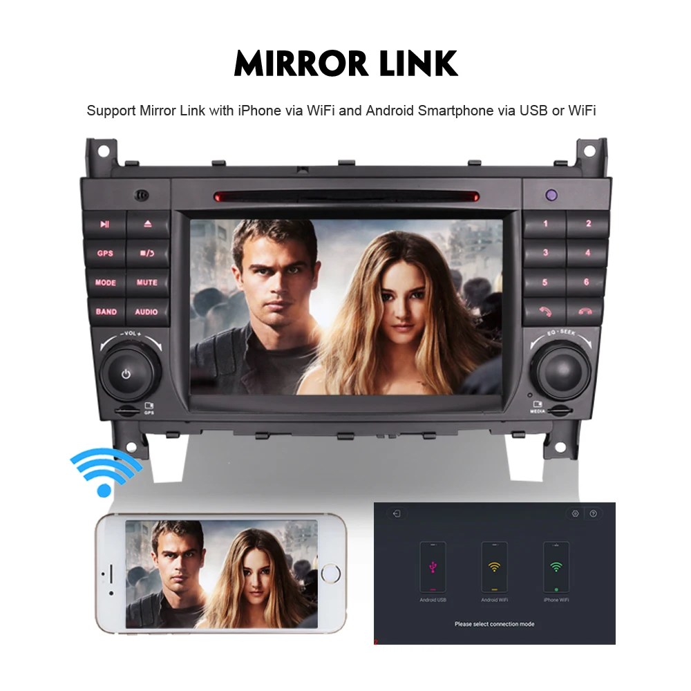 Discount Android 8.0 Autoradio Car DVD Navi GPS CD DAB+ WiFi 4G BT SD Radio USB Bluetooth DVR OBD for Mercedes Benz C-Klasse W203 1