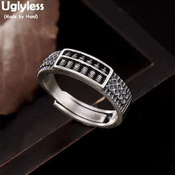 

Uglyless 100% Real 925 Sterling Silver Handmade Abacus Finger Rings for Women Ethnic Thai Silver Fine Jewelry Vintage Open Ring