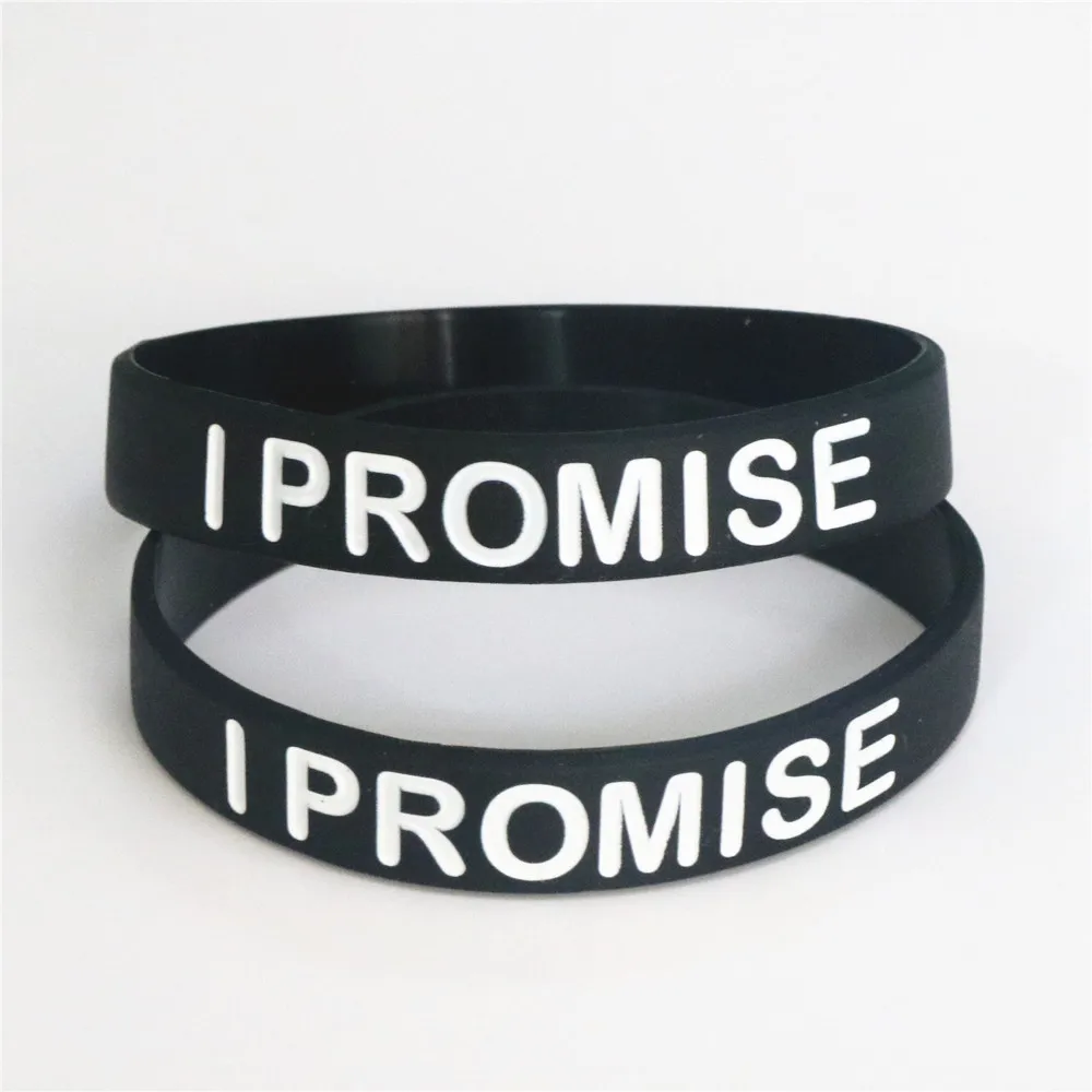 1 шт. черный браслет с гравировкой из силиконовой резины|i promise|i promise braceletsilicone rubber